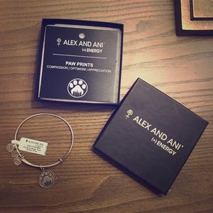 Alex and ani “paw prints” bracelet in silver